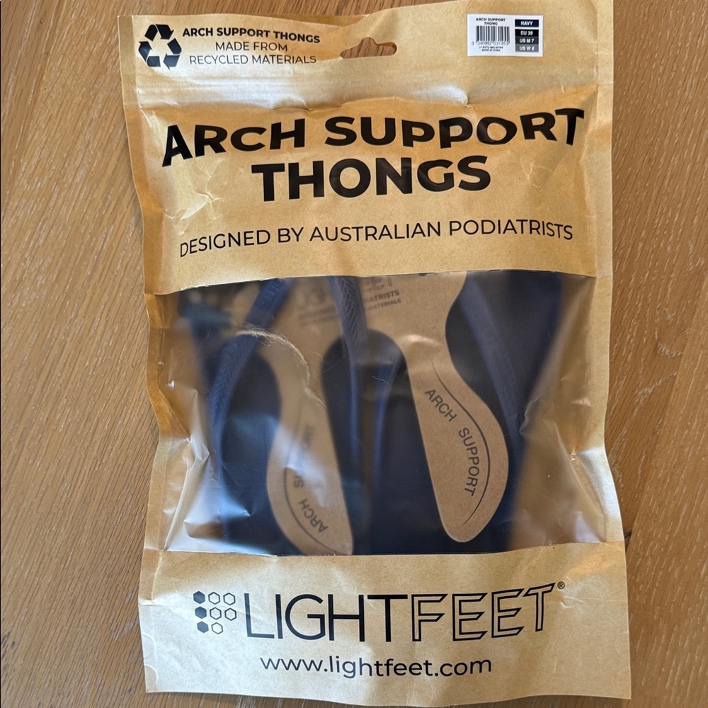Women's Arch Support Thongs - Navy